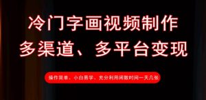 冷门字画视频制作，多渠道、多平台变现，一天几张-秋鱼网创
