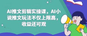 AI推文剪辑实操课，AI小说推文玩法不仅上限高，收益还可观-秋鱼网创