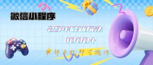 微信小程序-25年最新教学日入1000+最新玩法--单部手机即可操作，做就...-秋鱼网创