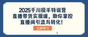 2025千川投手特训营：直播带货实操课，助你掌控直播间引流与转化！-秋鱼网创