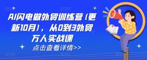 AI闪电做外贸训练营(更新25年3月),从0到3外贸万人实战课-秋鱼网创