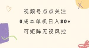 视频号点点关注，0成本单号80+，可矩阵，绿色正规，长期稳定【揭秘】-秋鱼网创