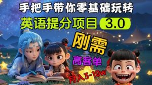 英语提分项目3.0，私域高客单价，刚需，月入3-10个-秋鱼网创