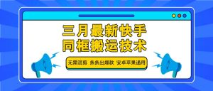 三月最新快手同框搬运技术，无需混剪 条条出爆款 安卓苹果通用-秋鱼网创
