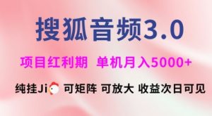 搜狐音频挂ji3.0.可矩阵可放大，独家技术，稳定月入5000+【揭秘】-秋鱼网创