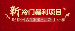 项目名称：每天一小时，轻松到手1000，冷门赚钱项目！-秋鱼网创