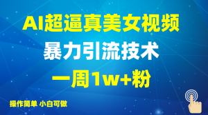 2025AI超逼真美女视频暴力引流,一周1w+粉,操作简单小白可做,躺赚视频收益-秋鱼网创