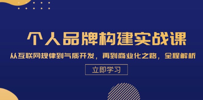 个人品牌构建实战课：从互联网规律到气质开发，再到商业化之路，全程解析-秋鱼网创