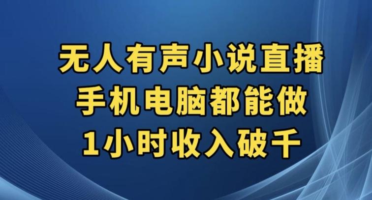 抖音无人有声小说直播，手机电脑都能做，1小时收入破千【揭秘】-秋鱼网创