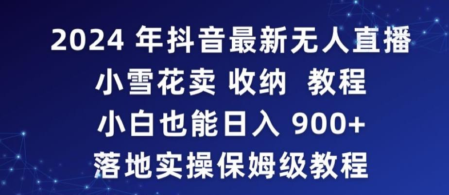 2024年抖音最新无人直播小雪花卖收纳教程，小白也能日入900+落地实操保姆级教程【揭秘】-秋鱼网创