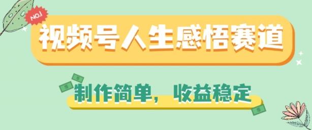 视频号人生感悟赛道，制作简单，收益稳定【揭秘】-秋鱼网创