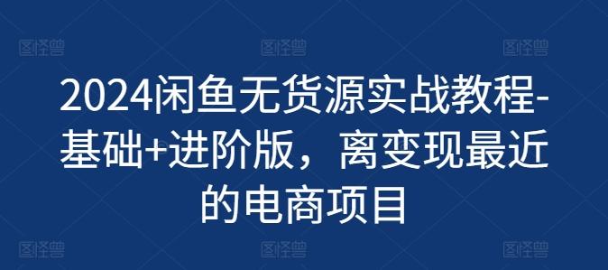 2024闲鱼无货源实战教程-基础+进阶版，离变现最近的电商项目-秋鱼网创