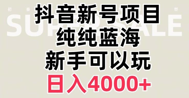 抖音蓝海赛道,必须是新账号,日入4000+【揭秘】