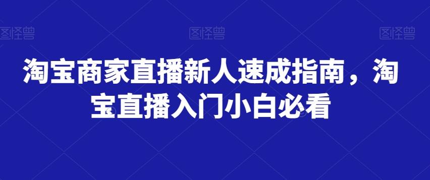 淘宝商家直播新人速成指南，淘宝直播入门小白必看-秋鱼网创