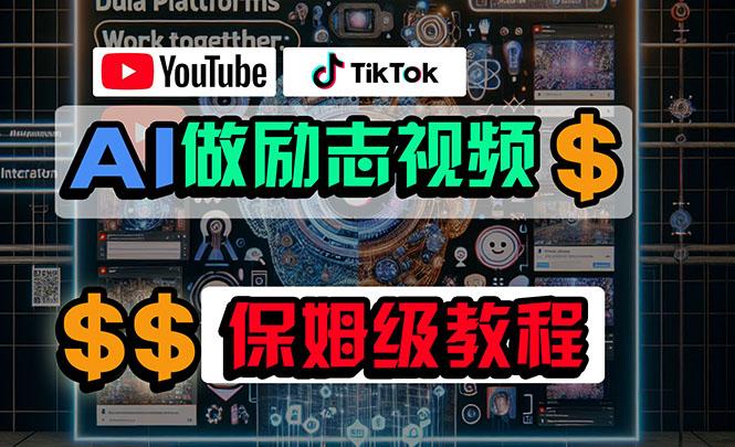 利用AI制作励志视频，在YouTube和TikTok赚钱，小白可做(附工具-秋鱼网创