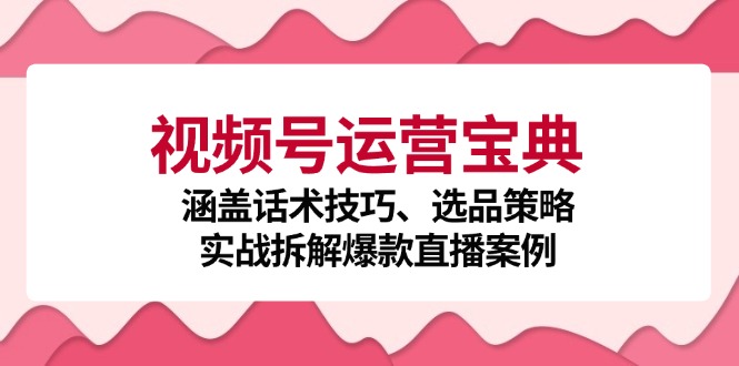 视频号运营宝典：涵盖话术技巧、选品策略、实战拆解爆款直播案例-秋鱼网创