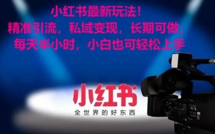 小红书最新玩法！精准引流，私域变现，长期可做，每天半小时，小白也可轻松上手-秋鱼网创