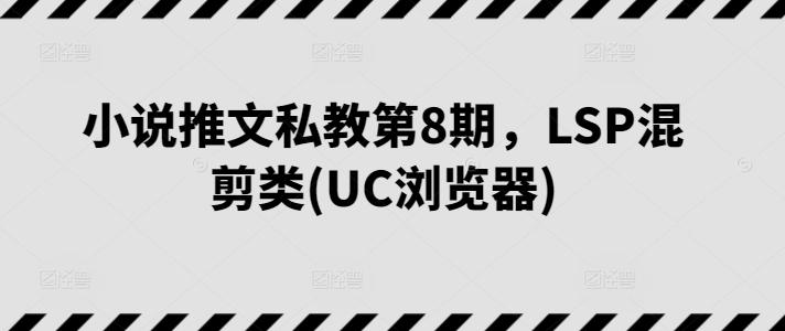 小说推文私教第8期，LSP混剪类(UC浏览器)-秋鱼网创