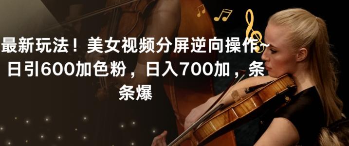 最新玩法！美女视频分屏逆向操作~日引600加色粉，日入700加，条条爆【揭秘】-秋鱼网创