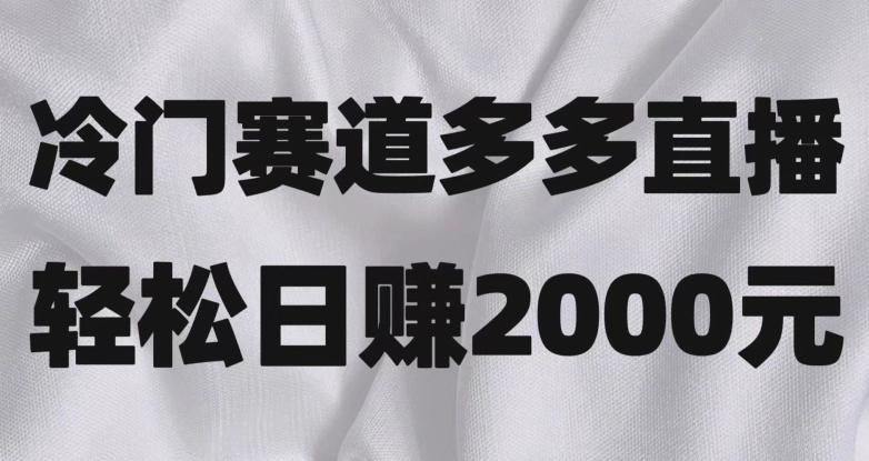 冷门赛道拼多多直播，简单念稿子，日收益2000＋【揭秘】-秋鱼网创