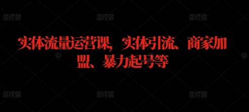 实体流量运营课，实体引流、商家加盟、暴力起号等-秋鱼网创