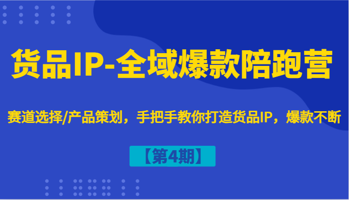 货品IP-全域爆款陪跑营【第4期】赛道选择/产品策划，手把手教你打造货品IP，爆款不断-秋鱼网创