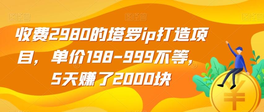 收费2980的塔罗ip打造项目，单价198-999不等，5天赚了2000块【揭秘】-秋鱼网创