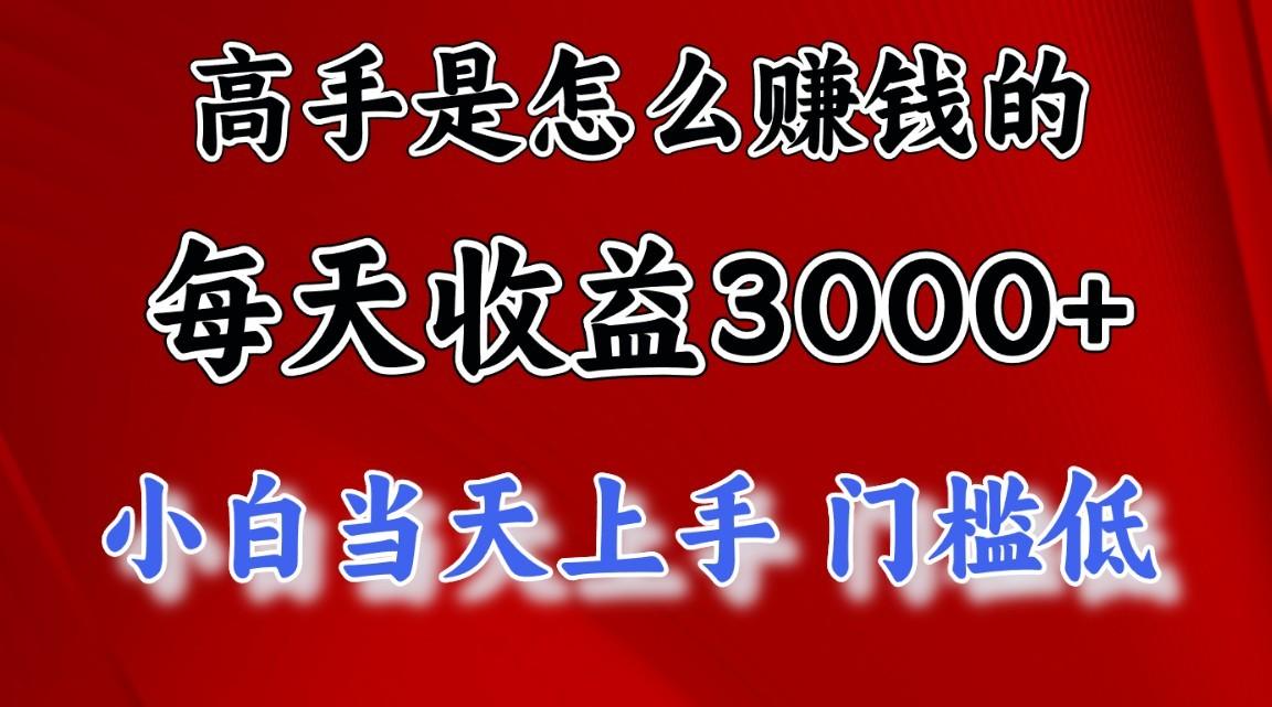 高手是怎么赚钱的,一天收益3000+,闷声发财项目,不是一般人能看懂的-秋鱼网创