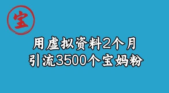 宝哥虚拟资料项目，2个月引流3500个宝妈粉-秋鱼网创