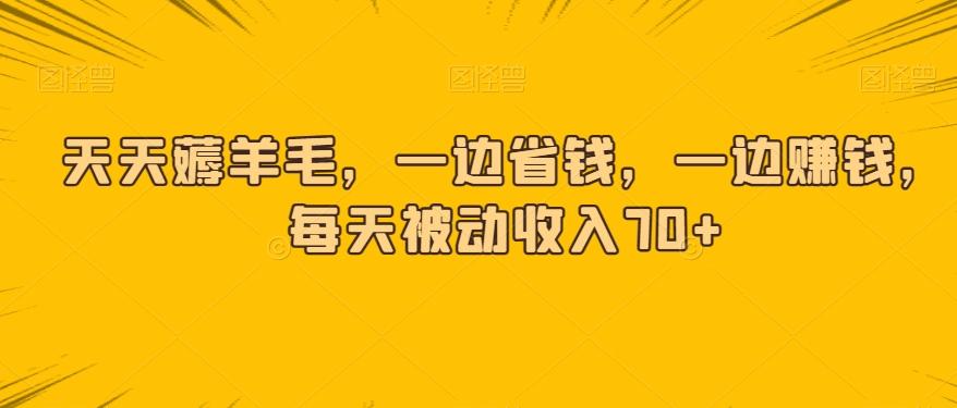 天天薅羊毛，一边省钱，一边赚钱，每天被动收入70+-秋鱼网创