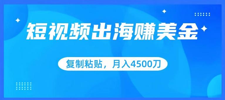 短视频出海赚美金，复制粘贴批量操作，小白轻松掌握，月入4500美刀【揭秘】-秋鱼网创