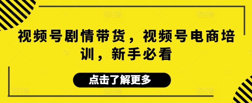视频号剧情带货，视频号电商培训，新手必看-秋鱼网创