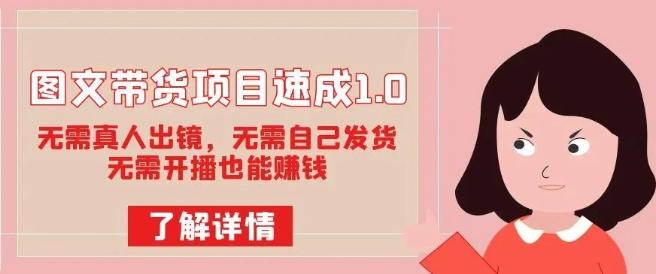 图文带货项目速成1.0：无需真人出镜，无需自己发货，无需开播也能赚钱！-秋鱼网创