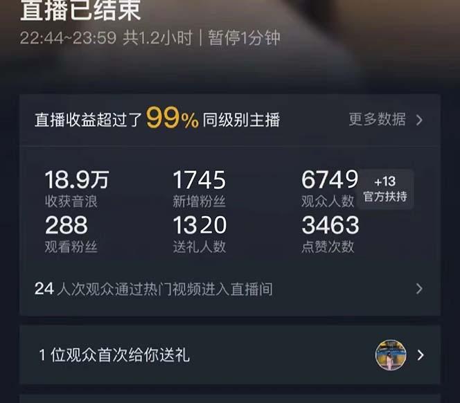 抖音美女直播，单场收益7000+,新手小白也可操作-秋鱼网创