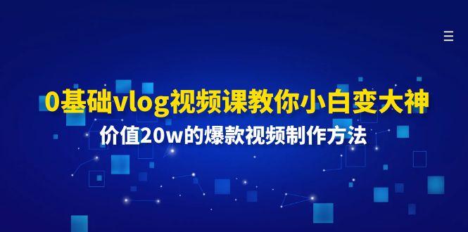 0基础vlog视频课教你小白变大神:价值20w的爆款视频制作方法-秋鱼网创