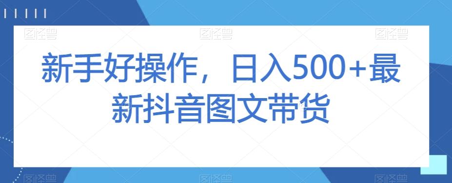 新手好操作，日入500+最新抖音图文带货【揭秘】-秋鱼网创