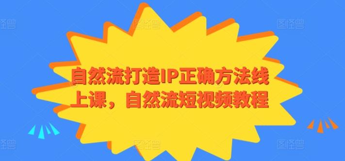 自然流打造IP正确方法线上课，自然流短视频教程-秋鱼网创