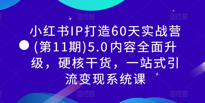 小红书IP打造60天实战营(第11期)5.0​内容全面升级，硬核干货，一站式引流变现系统课-秋鱼网创