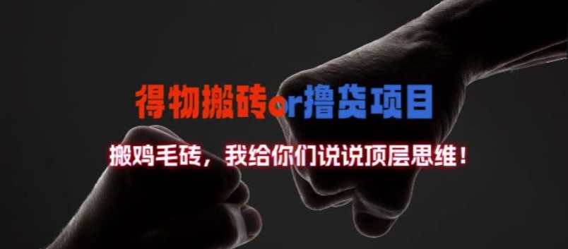 得物搬砖撸货项目?掰下数据,我给你们说说顶层思维【揭秘】