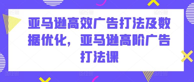 亚马逊高效广告打法及数据优化,亚马逊高阶广告打法课