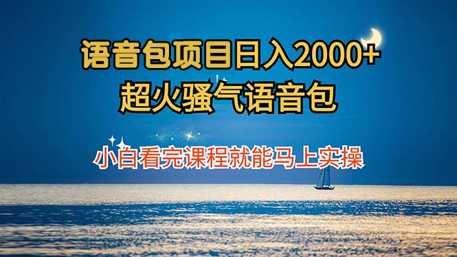 语音包项目 日入2000+ 超火骚气语音包小白看完课程就能马上实操-秋鱼网创