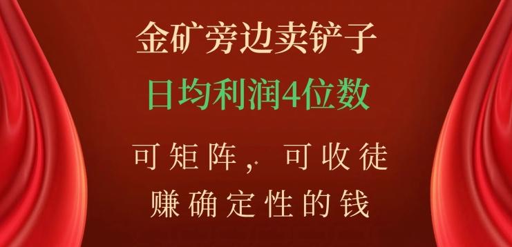 金矿旁边卖铲子,赚确定性的钱,可矩阵,可收徒,日均利润4位数【揭秘】