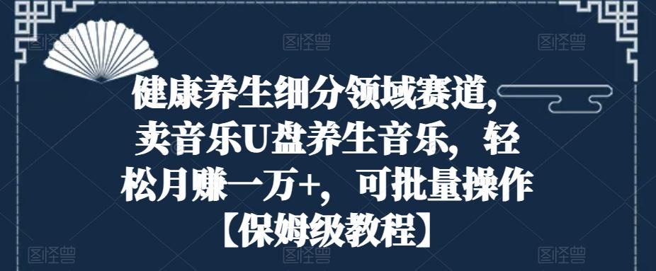 健康养生细分领域赛道，卖音乐U盘养生音乐，轻松月赚一万+，可批量操作【保姆级教程】-秋鱼网创
