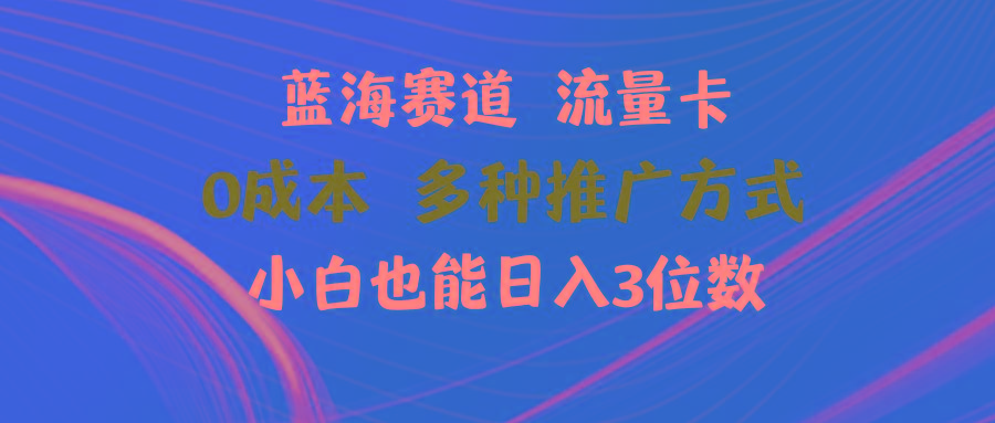 蓝海赛道 流量卡 0成本 小白也能日入三位数-秋鱼网创