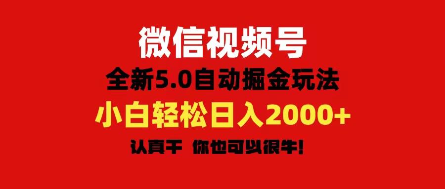 微信视频号变现，5.0全新自动掘金玩法，日入利润2000+有手就行-秋鱼网创