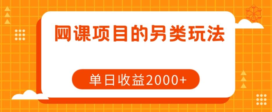 网课项目的另类玩法，单日收益2000+【揭秘】-秋鱼网创