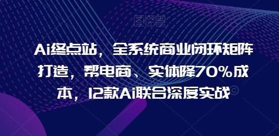 Ai终点站，全系统商业闭环矩阵打造，帮电商、实体降70%成本，12款Ai联合深度实战-秋鱼网创