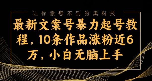 最新文案号暴力起号教程，10条作品涨粉近6万，小白无脑上手-秋鱼网创