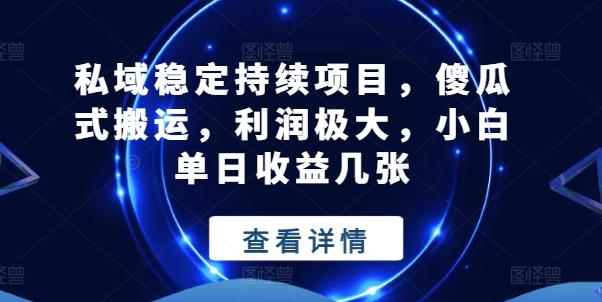 私域稳定持续项目，傻瓜式搬运，利润极大，小白单日收益几张【揭秘】-秋鱼网创