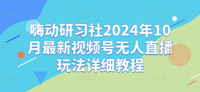 嗨动研习社2024年10月最新视频号无人直播玩法详细教程-秋鱼网创